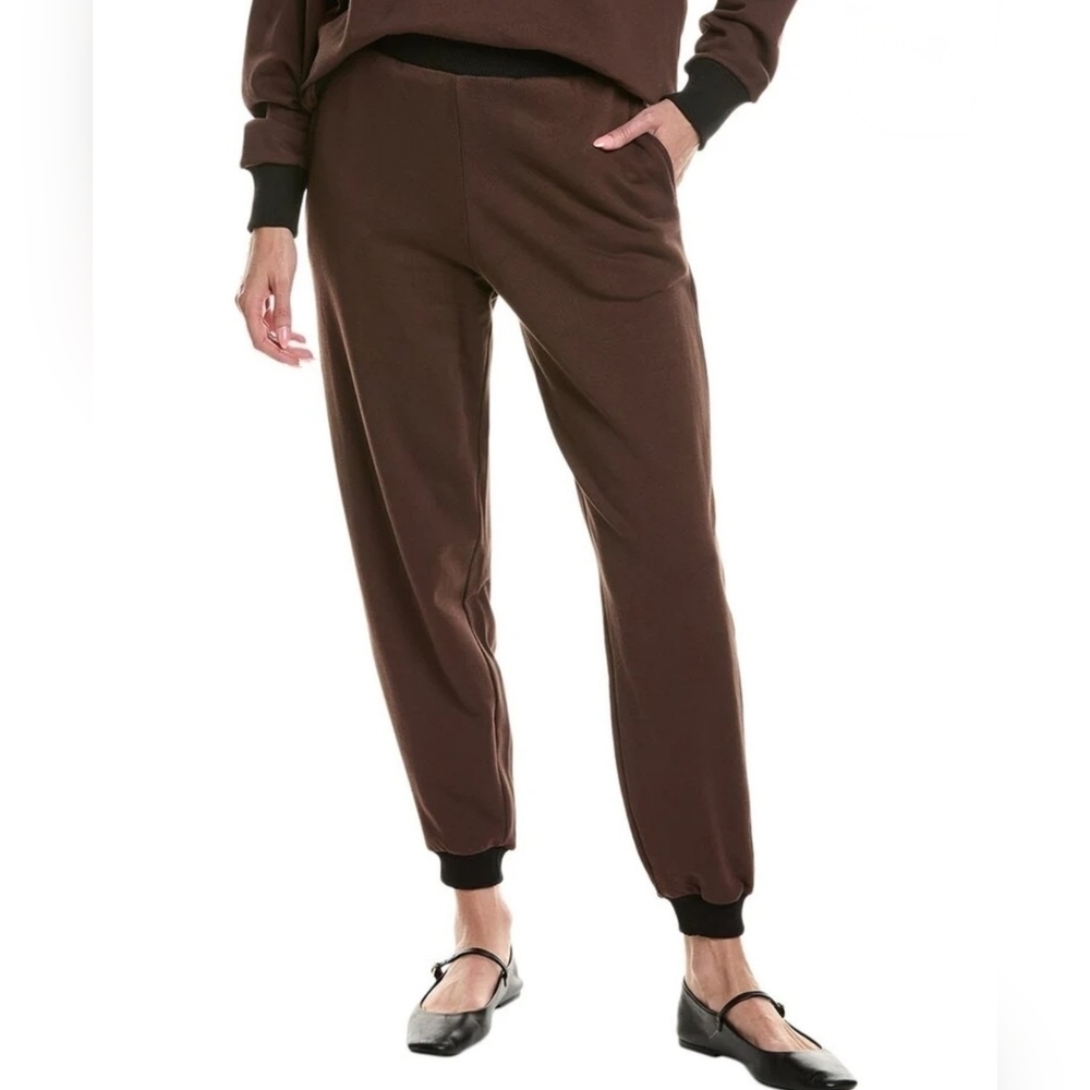 WeWoreWhat Slim Leg Jogger Colorblock Brown Black, Size Women's Small
